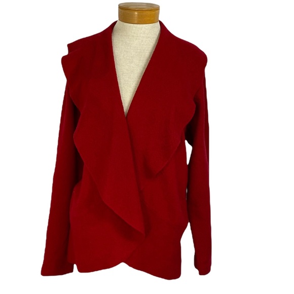 Chico's Jackets & Blazers - Chico’s Red Boiled Wool Chicos Sweaterlight Weight Coat Size1/M